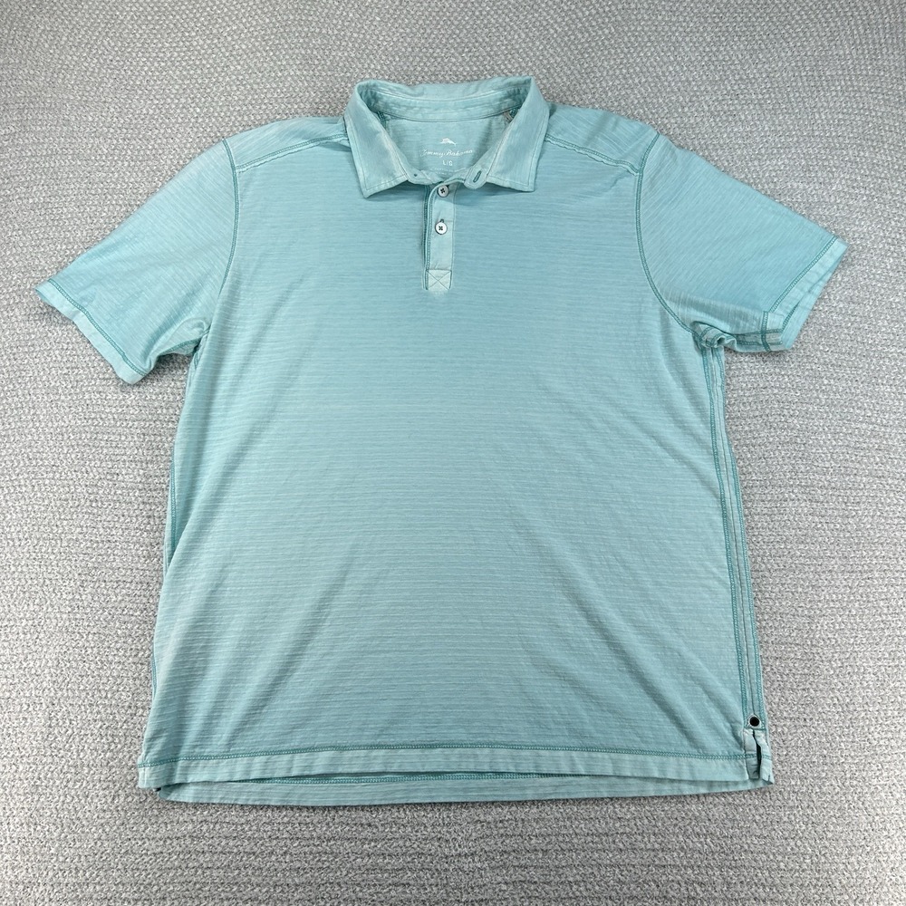 Tommy Bahama Shirt Men's Large Teal Blue Cirrus Coast Polo Casual Golf Stretch - Picture 1 of 10